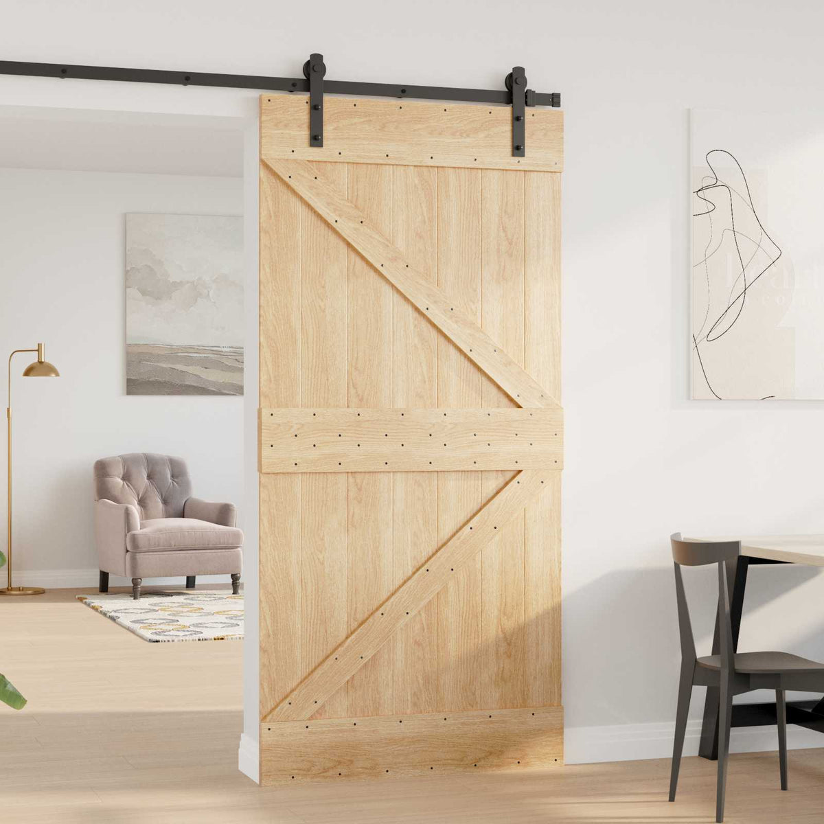 Vidaxl deur narvik 100 x 210 cm massief grenenhout (niet-behandeld)