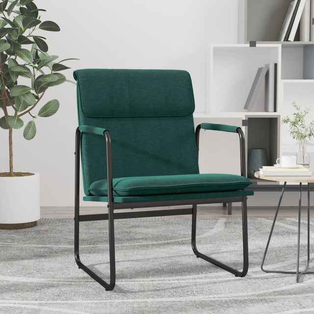Vidaxl loungestoel 55x64x80 cm stof donkergroen