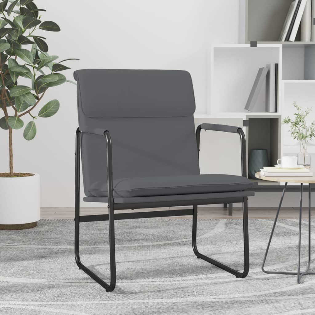 Vidaxl loungestoel 55x64x80 cm kunstleer grijs