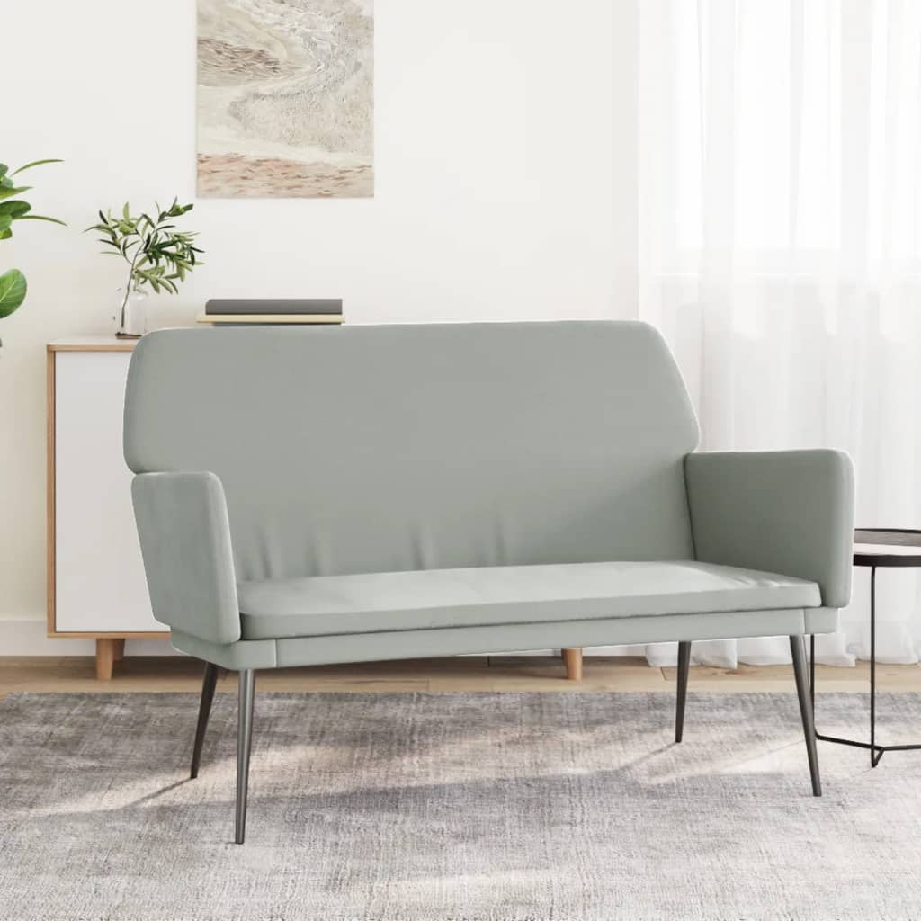 Vidaxl bankje 108x79x79 cm fluweel lichtgrijs
