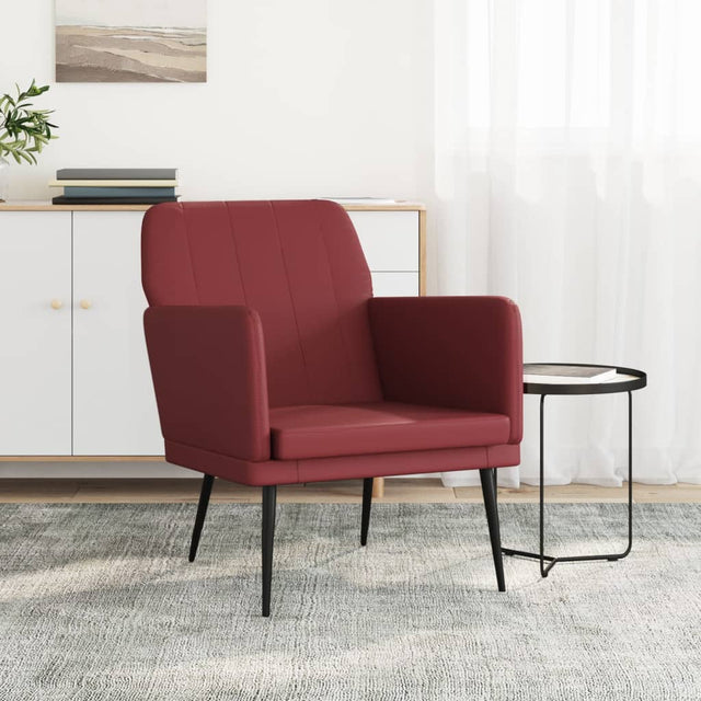 Vidaxl fauteuil 61x78x80 cm kunstleer wijnrood