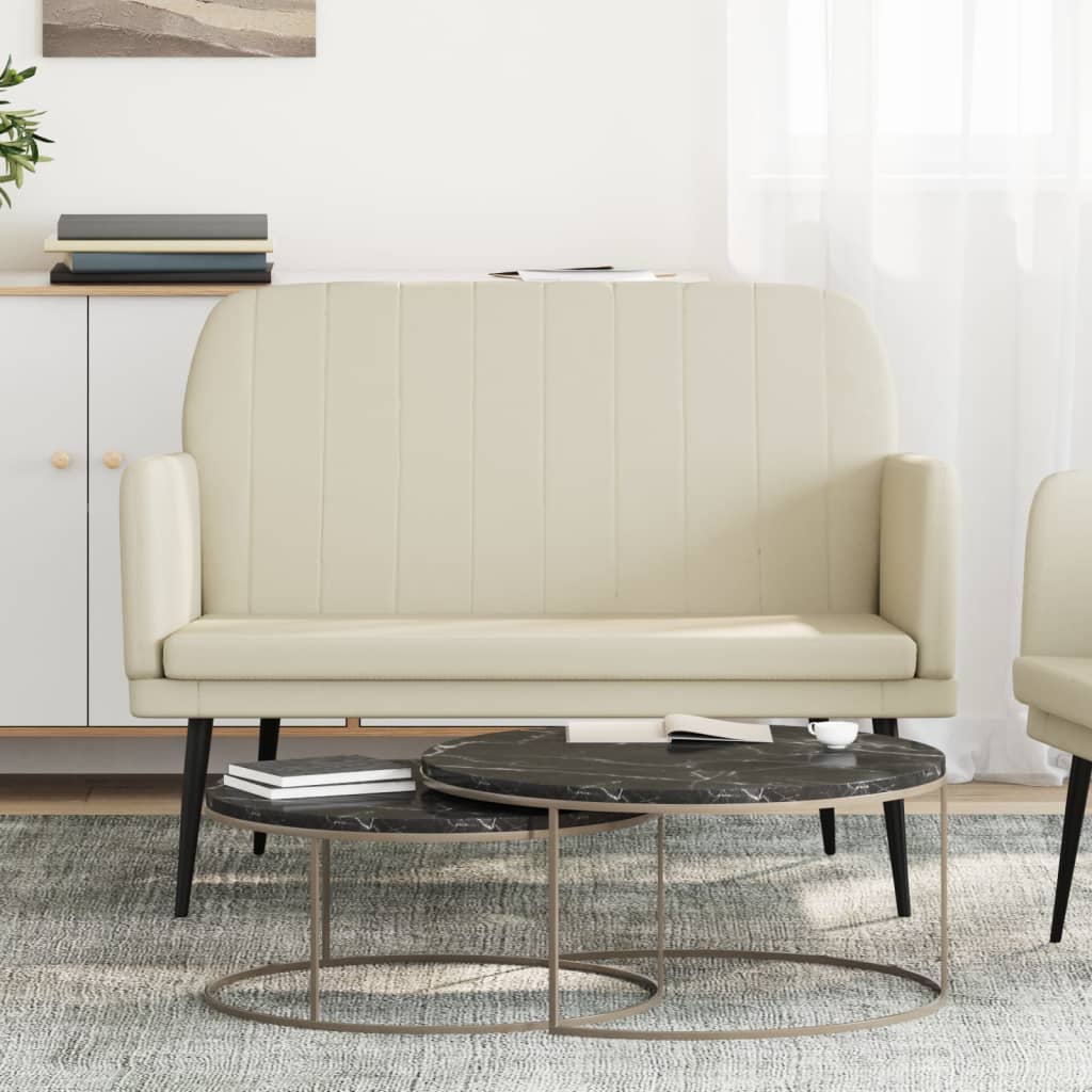 Vidaxl bankje 107x80x81 cm kunstleer crèmekleurig