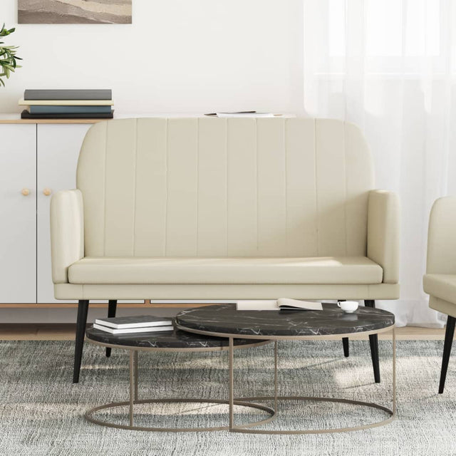 Vidaxl bankje 107x80x81 cm kunstleer crèmekleurig