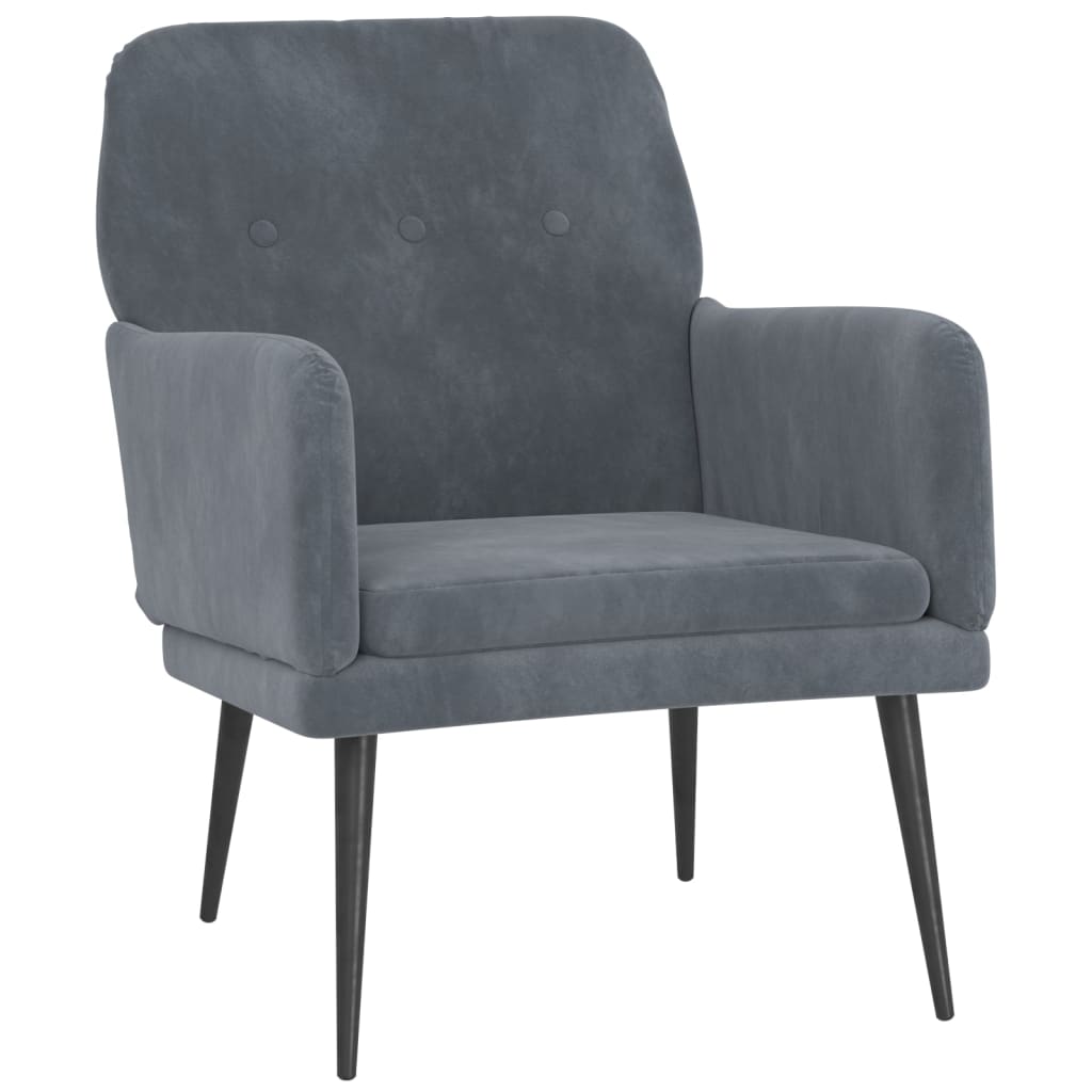 Vidaxl fauteuil 62x79x79 cm fluweel donkergrijs