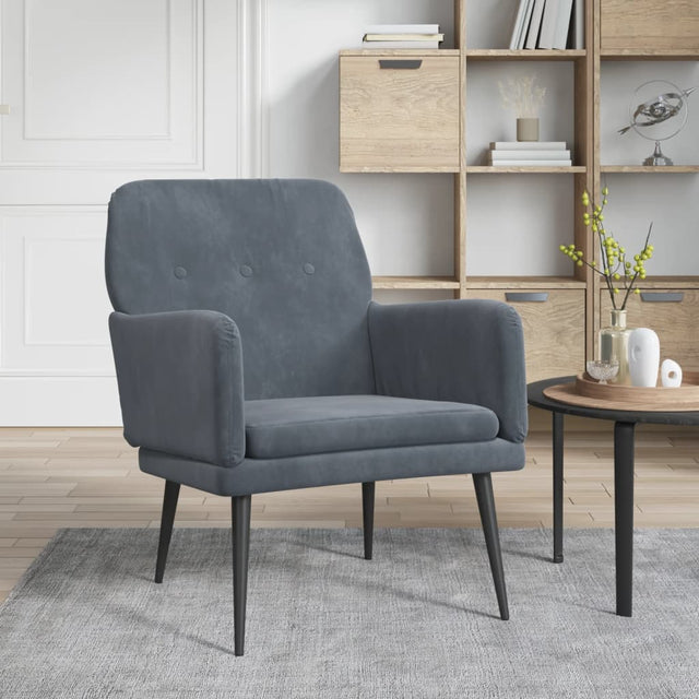Vidaxl fauteuil 62x79x79 cm fluweel donkergrijs
