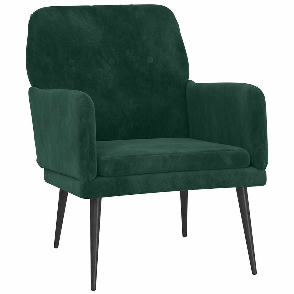 Vidaxl fauteuil 62x79x79 cm fluweel donkergroen