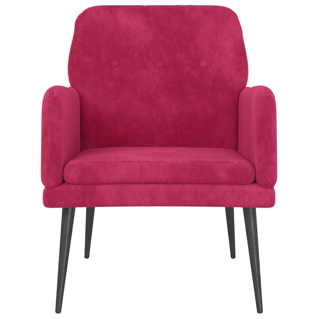 Vidaxl fauteuil 62x79x79 cm fluweel wijnrood