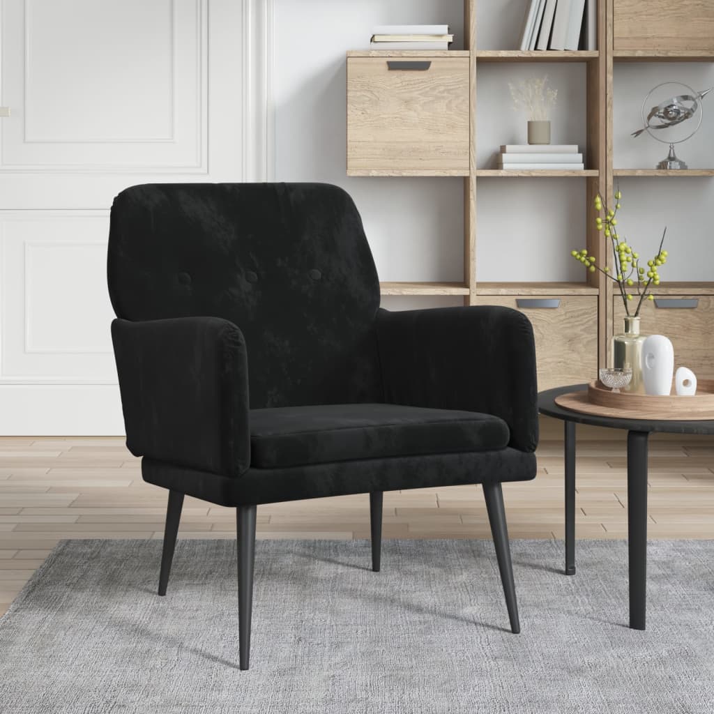 Vidaxl fauteuil 62x79x79 cm fluweel zwart