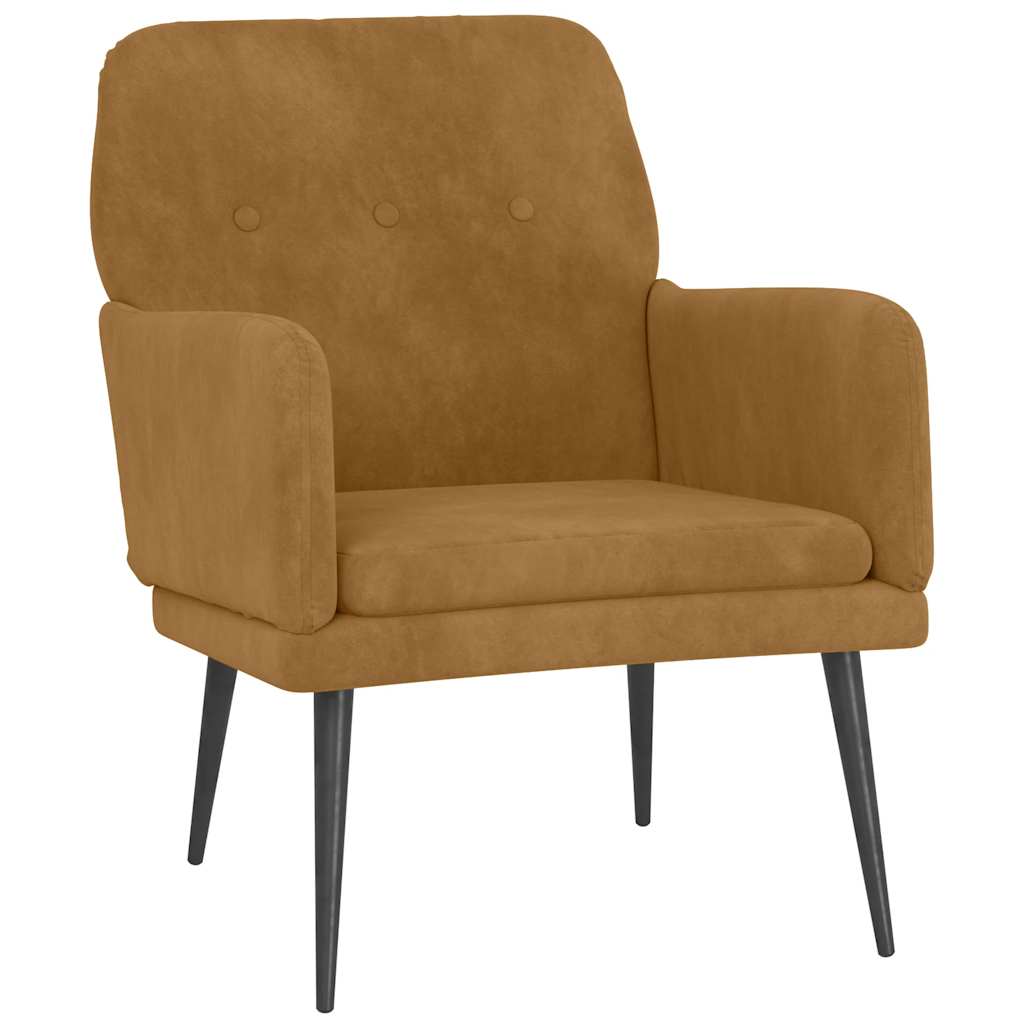 Vidaxl fauteuil 62x79x79 cm fluweel bruin