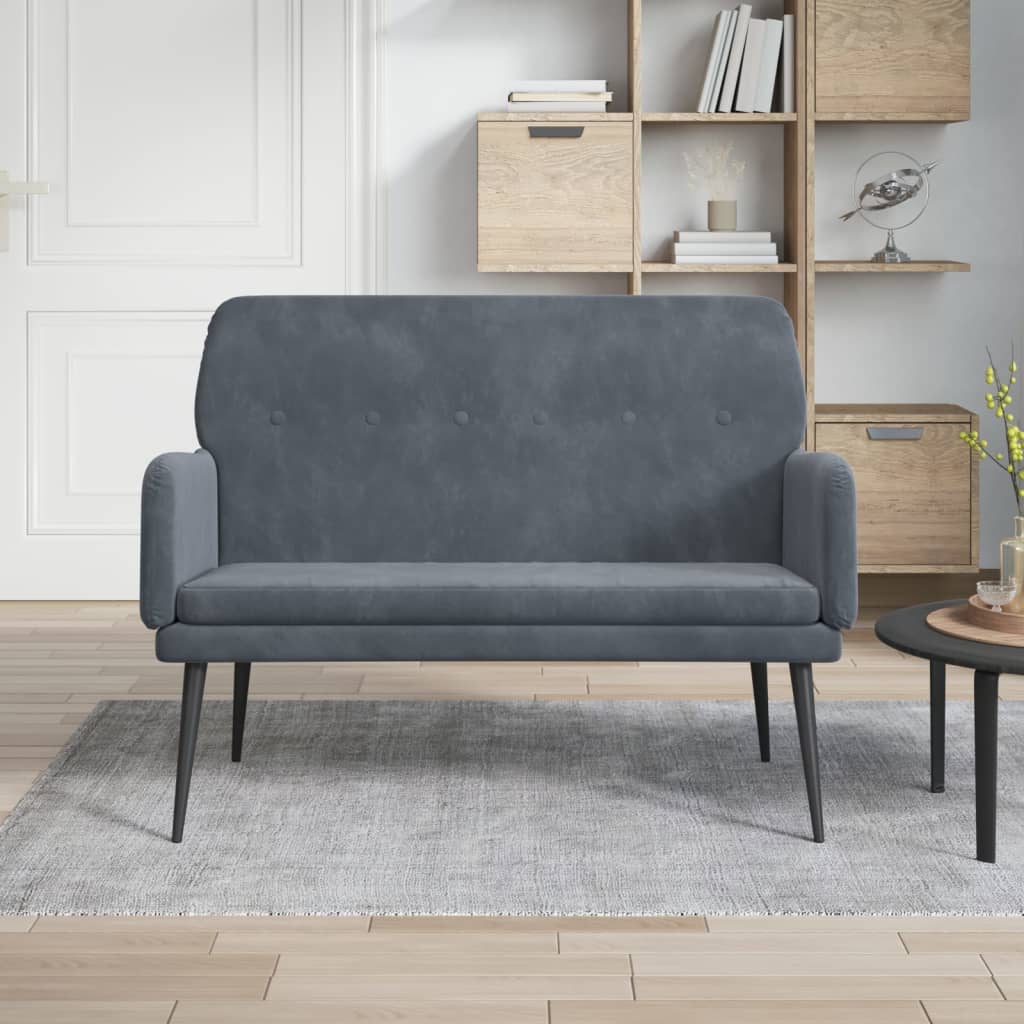 Vidaxl bankje 108x79x79 cm fluweel donkergrijs