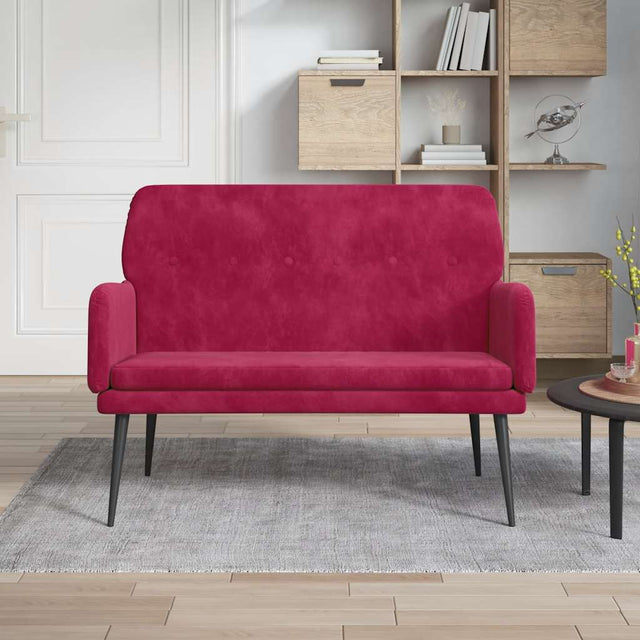 Vidaxl bankje 108x79x79 cm fluweel wijnrood