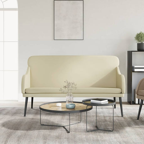 Vidaxl bankje 110x76x80 cm kunstleer crèmekleurig