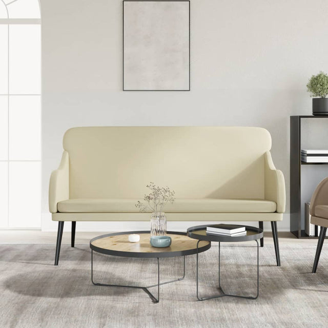 Vidaxl bankje 110x76x80 cm kunstleer crèmekleurig