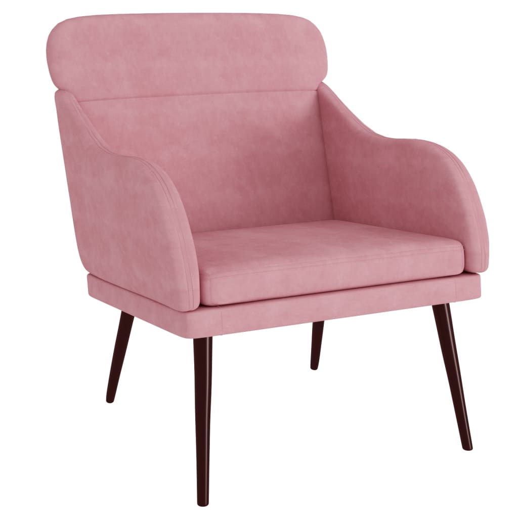 Vidaxl fauteuil 63x76x80 cm fluweel roze