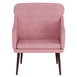 Vidaxl fauteuil 63x76x80 cm fluweel roze