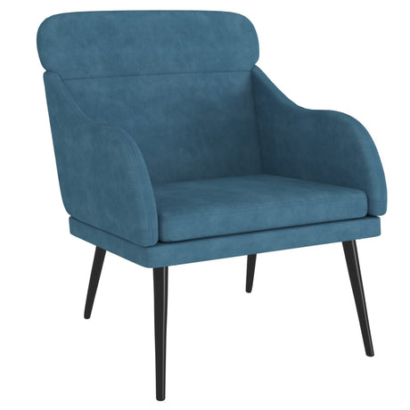 Vidaxl fauteuil 63x76x80 cm fluweel blauw
