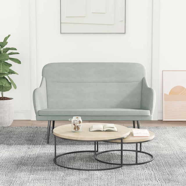 Vidaxl bankje 110x76x80 cm fluweel lichtgrijs