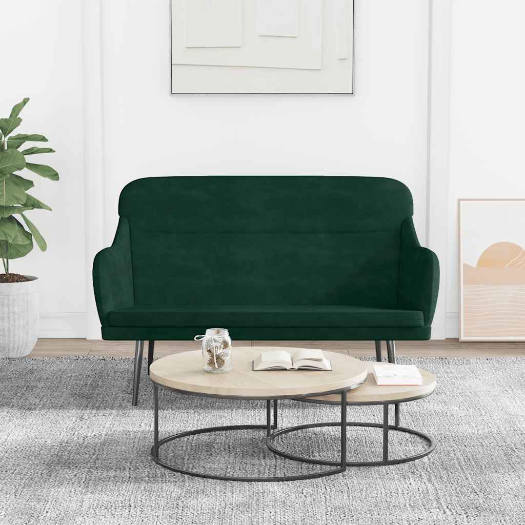 Vidaxl bankje 110x76x80 cm fluweel donkergroen