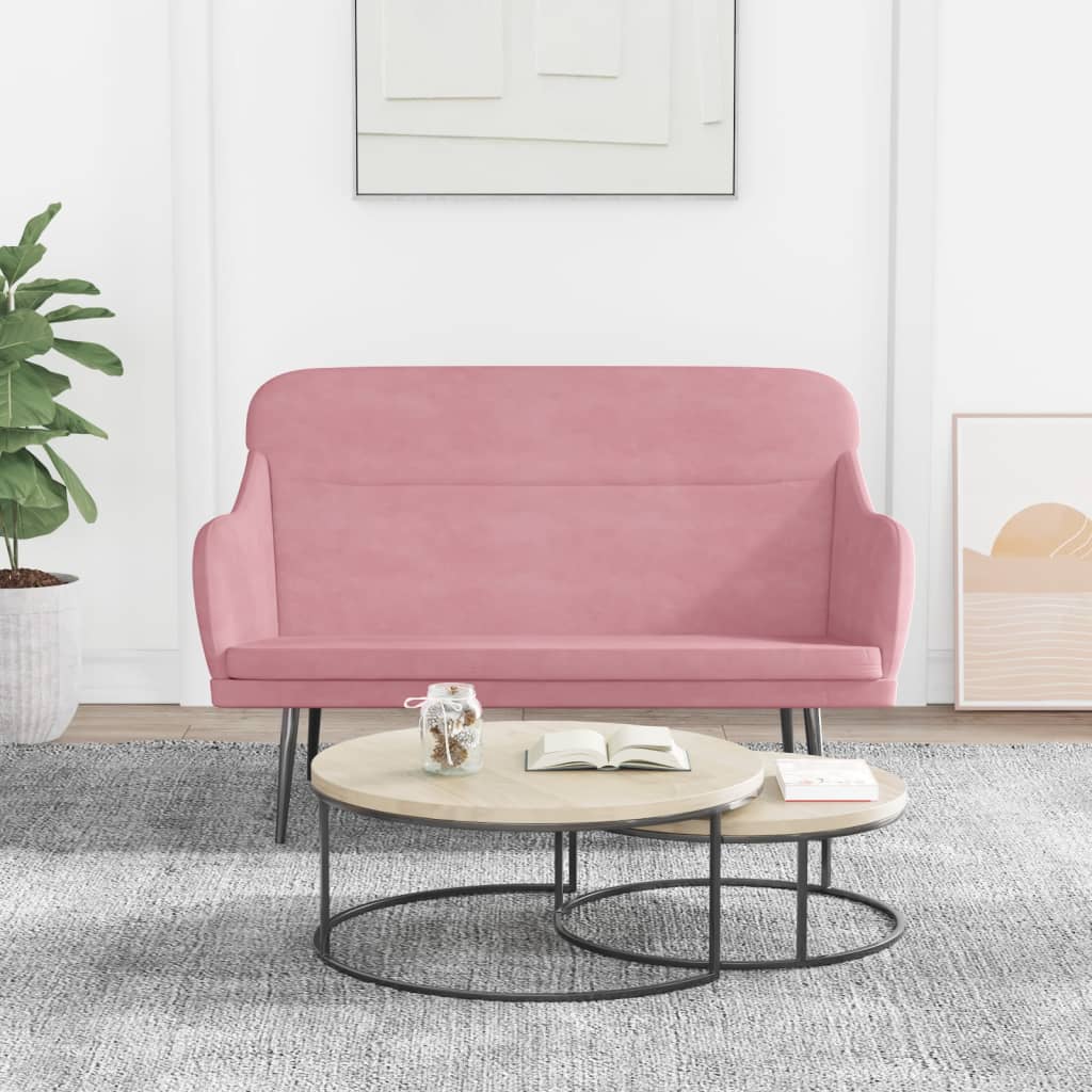 Vidaxl bankje 110x76x80 cm fluweel roze