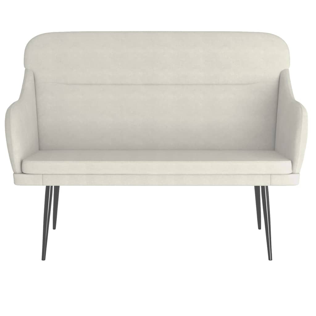 Vidaxl bankje 110x76x80 cm fluweel crèmekleurig
