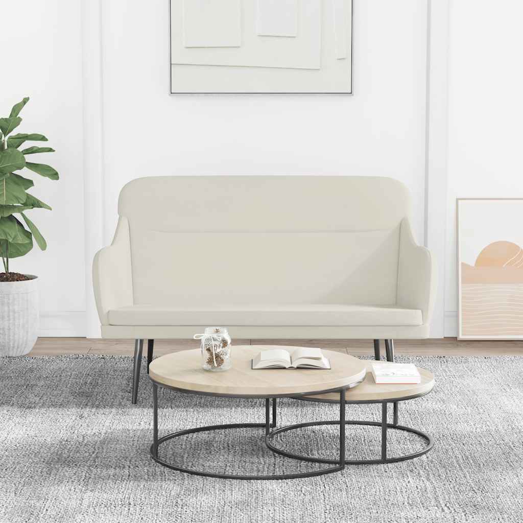 Vidaxl bankje 110x76x80 cm fluweel crèmekleurig