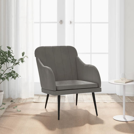 Vidaxl fauteuil 63x76x80 cm fluweel donkergrijs