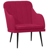 Vidaxl fauteuil 63x76x80 cm fluweel wijnrood