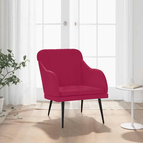Vidaxl fauteuil 63x76x80 cm fluweel wijnrood