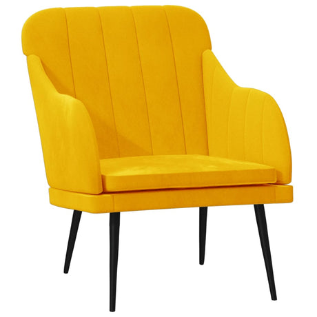 Vidaxl fauteuil 63x76x80 cm fluweel geel
