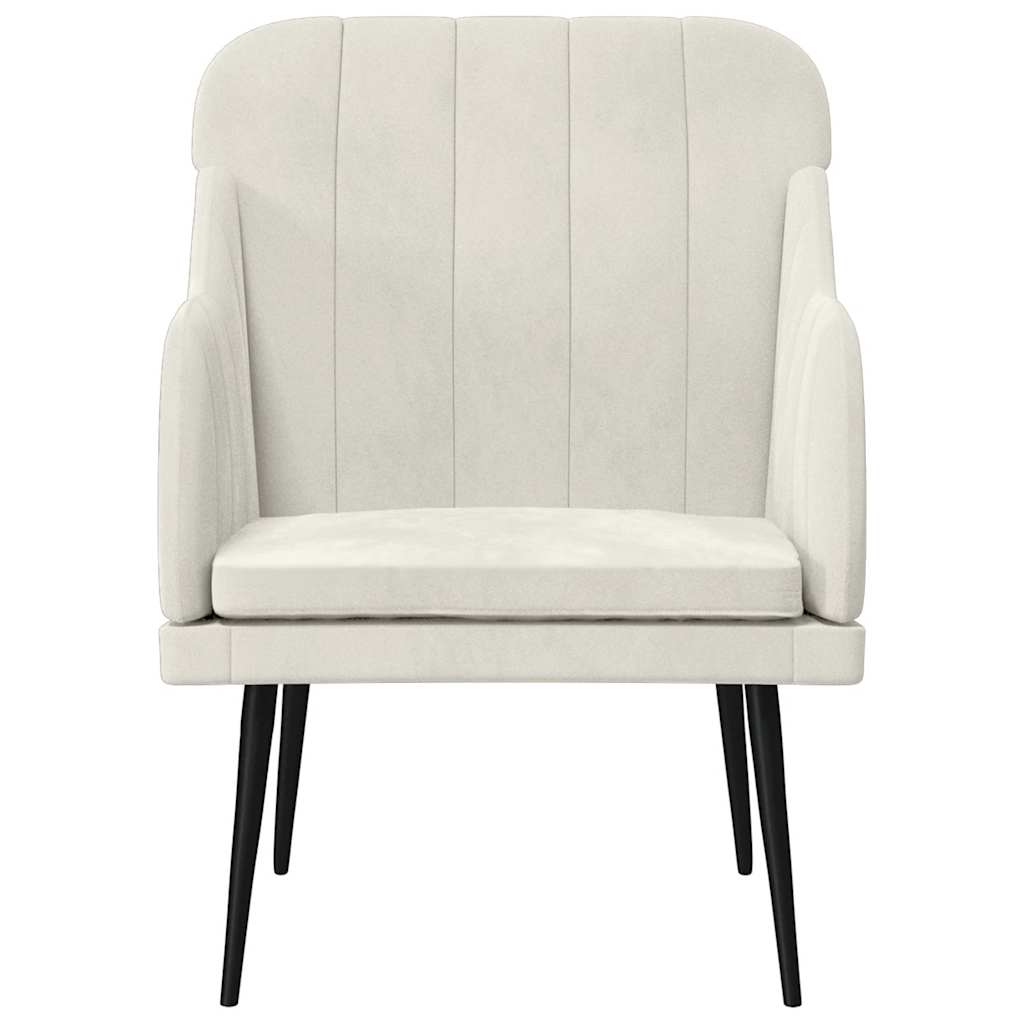 Vidaxl fauteuil 63x76x80 cm fluweel crèmekleurig