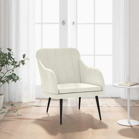 Vidaxl fauteuil 63x76x80 cm fluweel crèmekleurig