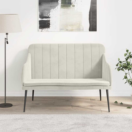 Vidaxl bankje 110x76x80 cm fluweel crèmekleurig