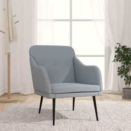 Vidaxl fauteuil 63x76x80 cm stof lichtgrijs