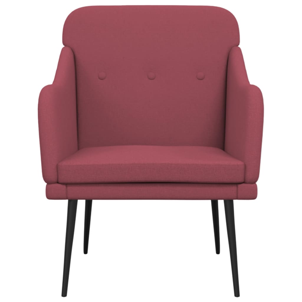 Vidaxl fauteuil 63x76x80 cm stof wijnrood