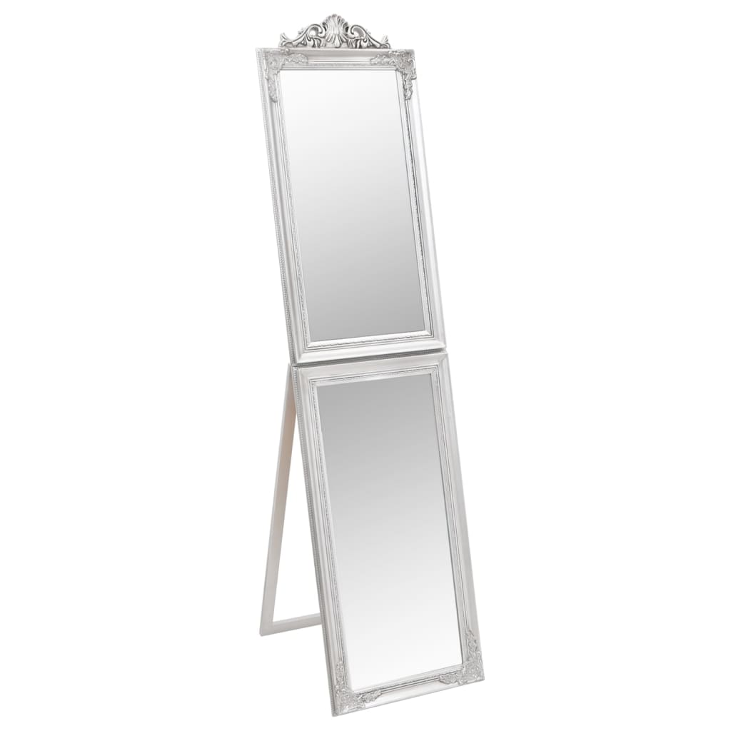 Vidaxl Mirror je odmaknil 40x160 cm belo srebrno obarvano