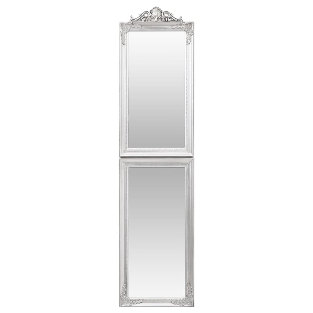 Vidaxl Mirror je odmaknil 40x160 cm belo srebrno obarvano