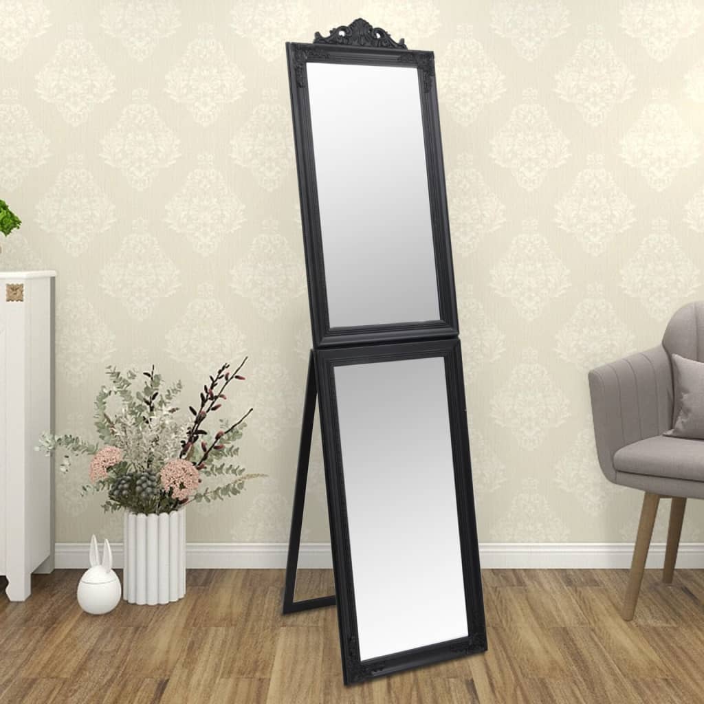 Vidaxl Mirror frittliggende 50x200 cm svart