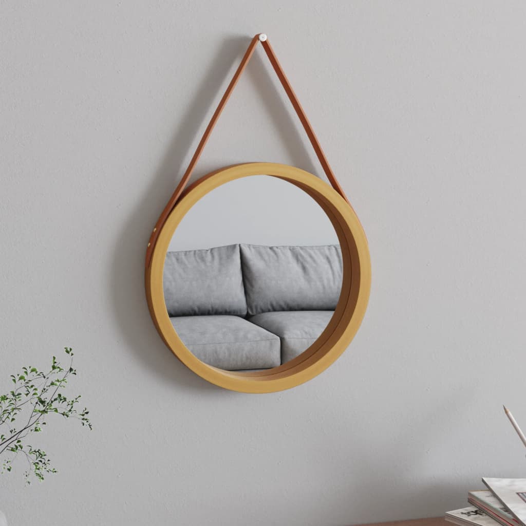 Vidaxl Wall mirror with tire Ø 35 cm Gold colored