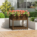 Vidaxl planter med hylde 82.5x82.5x81 cm fyrretræ honningbrun