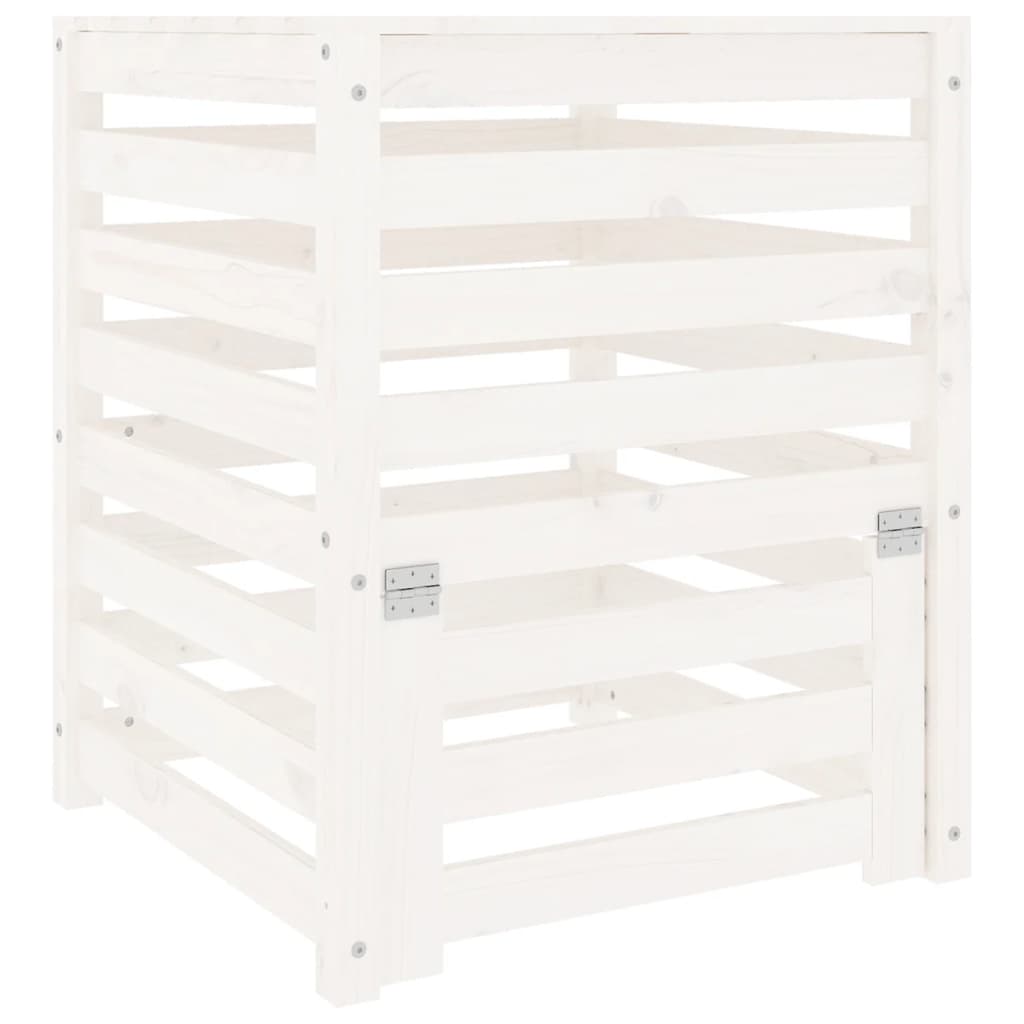 Bac de compost Vidaxl 63.5x63.5x77,5 cm Pine solide blanc