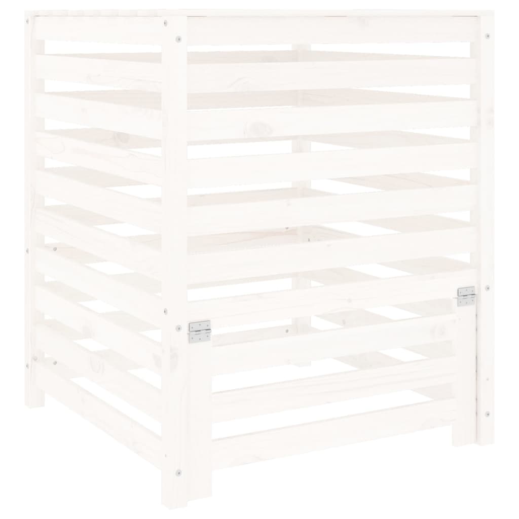 Bac de compost Vidaxl 82.5x82.5x99.5 cm Pine solide blanc