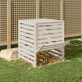 Bac de compost Vidaxl 82.5x82.5x99.5 cm Pine solide blanc