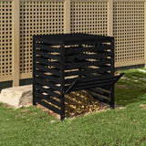 Vidaxl Compost Bin 82.5x82.5x99.5 cm Bois de pin massif noir