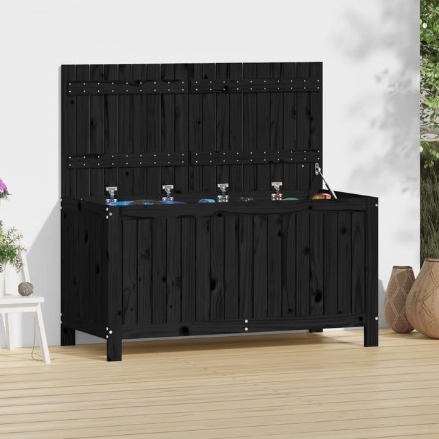 Vidaxl tuinbox 121x55x64 cm massief grenenhout zwart