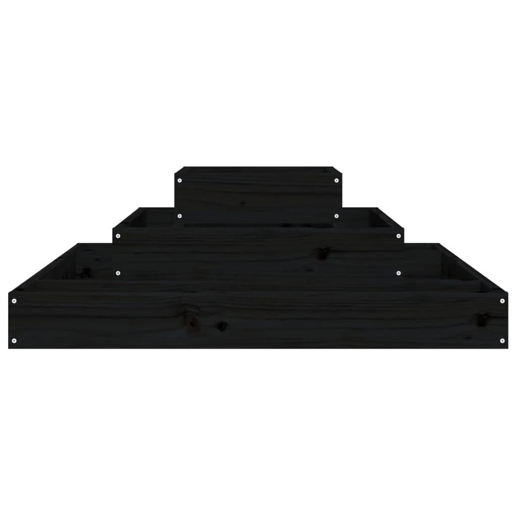 Vidaxl plantenbak 80x80x27 cm massief grenenhout zwart
