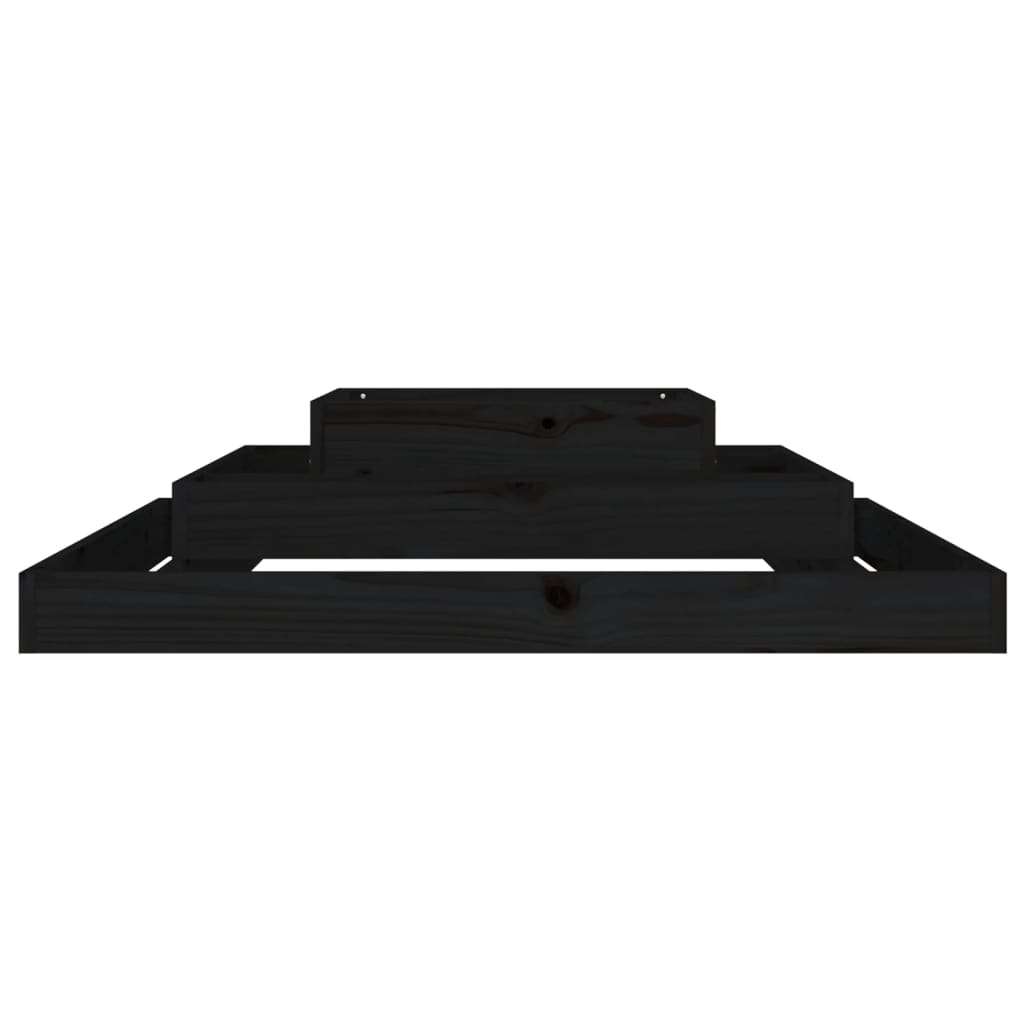 Vidaxl plantenbak 110x110x27 cm massief grenenhout zwart