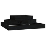 VidaXL Plantenbak 83x83x27 cm massief grenenhout zwart