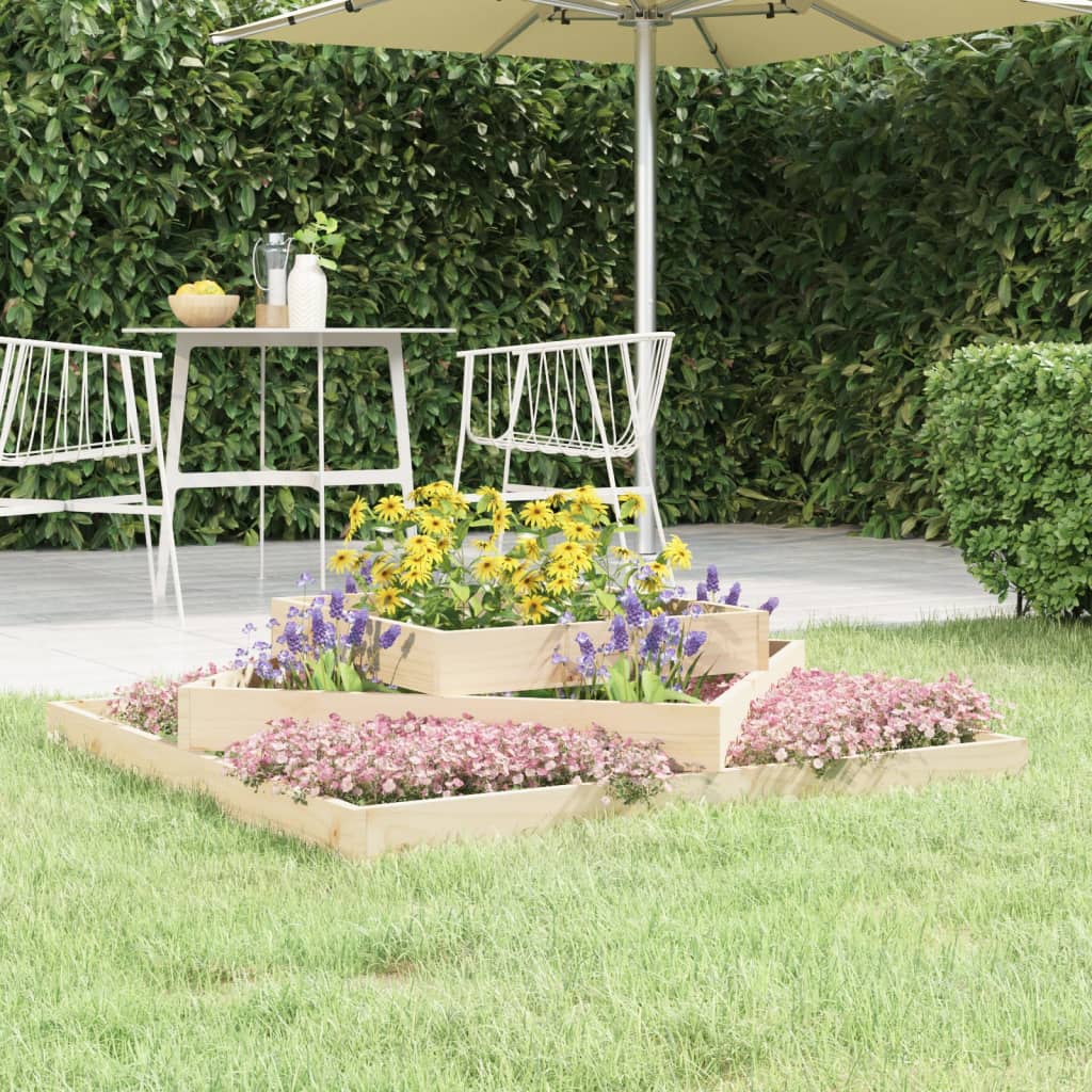 Vidaxl plantenbak 112x112x27 cm massief grenenhout