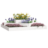 Vidaxl plantenbak 112x112x27 cm massief grenenhout wit