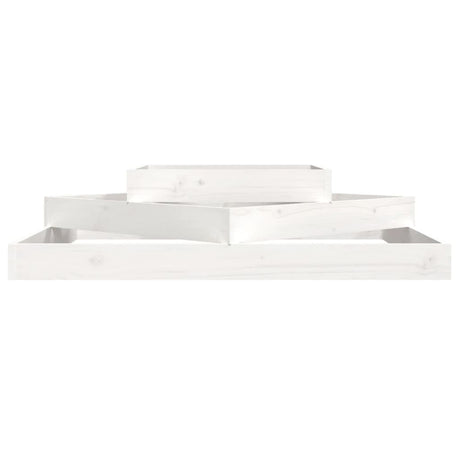 Vidaxl plantenbak 112x112x27 cm massief grenenhout wit
